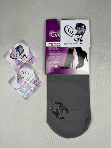 جوراب زنانه نگیندار سواروسکی مشکی"