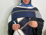 روسری ابریشم ژاکارد وارداتی دستدوز سایز 140 | کیفیت بالا -کد۱۲۹