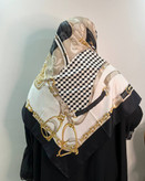 روسری ابریشم ژاکارد وارداتی دستدوز سایز 140 | کیفیت بالا -کد۱۳۰