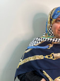 روسری ابریشم ژاکارد وارداتی دستدوز سایز 140 | کیفیت بالا -کد۱۳۰