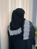 روسری کرپ دانتل دار نگینکاری سایز 140 | جنس عالی – کد۱۳۳
