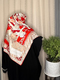 روسری ابریشم ژاکارد هایکوالیتی وارداتی سایز ۱۲۰ دور دست دوز_کد۱۸۱