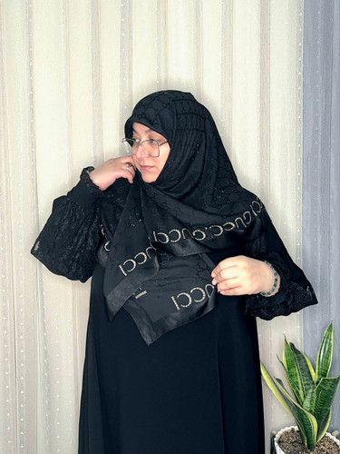روسری دوره کاردیون ترک سایز ۱۲۰ نگین کاری _کد۲۰۶