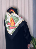 روسری ابریشم ژاکارد وارداتی نگینکاری سایز ۱۲۰ _کد۲۱۰