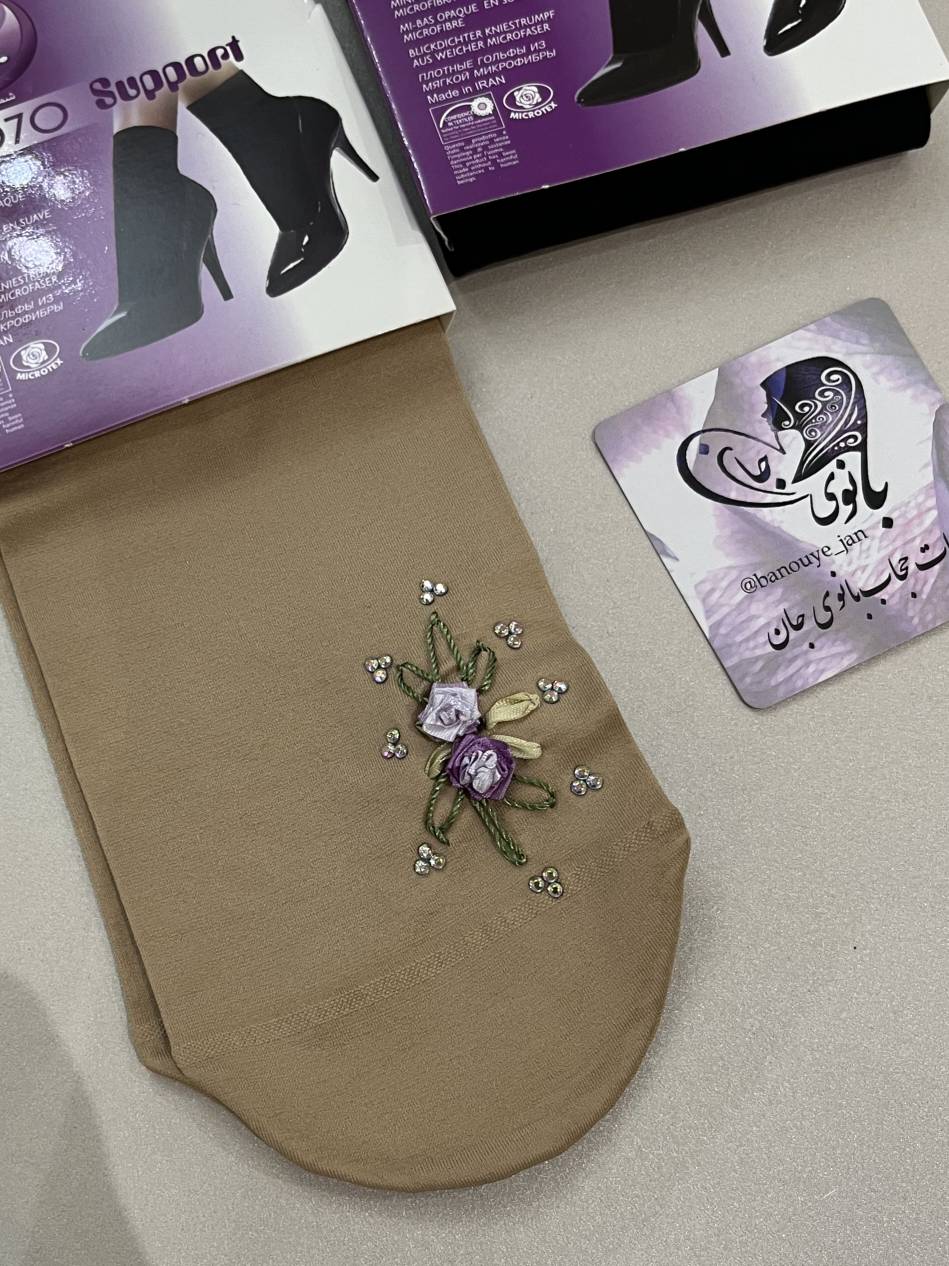 جوراب نگین‌دار زنانه پریزن با نگین سواروسکی | کد ۲۴