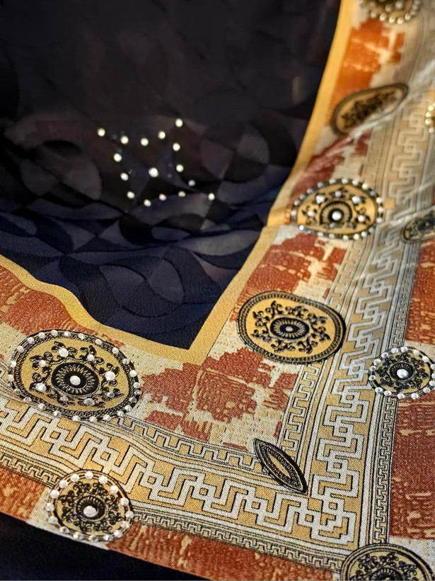 شال دووره نگین کاری مجلسی -کد۲۳۰