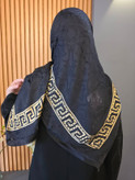 روسری مشکی دووره ترک _ نگین دار درجه یک ضمانتی _ محرمی ۲۸۲