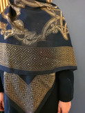 روسری مجلسی مشکی _ دووره رزابلا_ نگین فول تضمین کیفیت _ وارداتی ۲۸۹