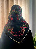 روسری ابریشم توییل زنانه قواره ۱۱۰ | دوردستدوز و باکیفیت کد ۳۵۷