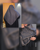 روسری ابریشم کجراه دو رو | سایز ۱۴۰ دستدوز فرانسوی | بانوی جان کد ۳۷۷